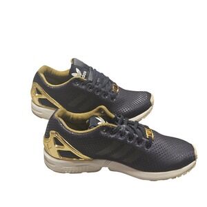 Adidas ZX Flux Sneakers‎ Black Gold Athletic Shoes Women's Size 7 Running